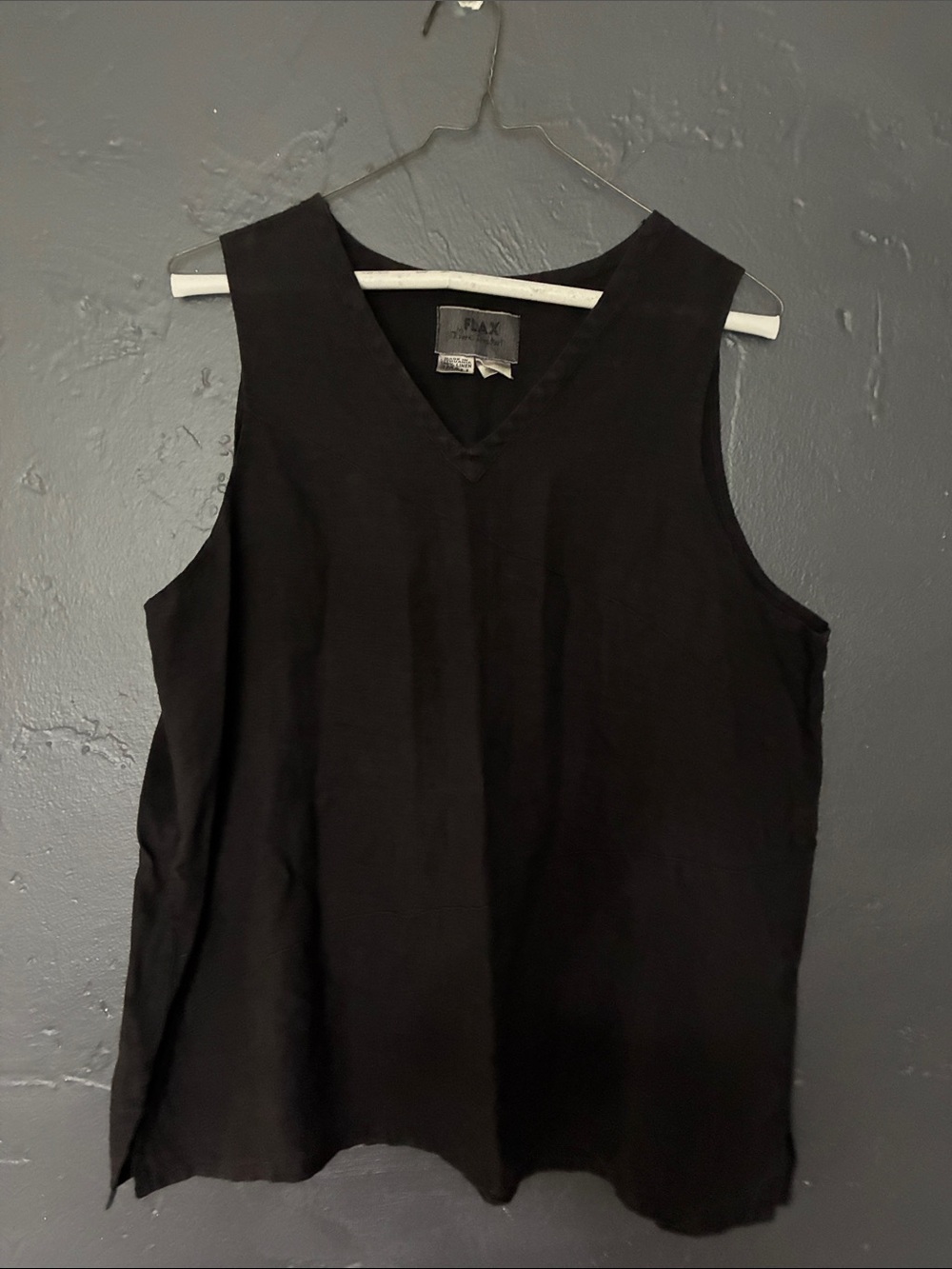 Flax Black Linen Top